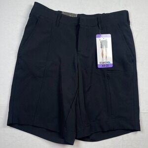 32 Degrees Cool Cargo Shorts Womens XS (2) Black Polyester Stretch Slash Pockets